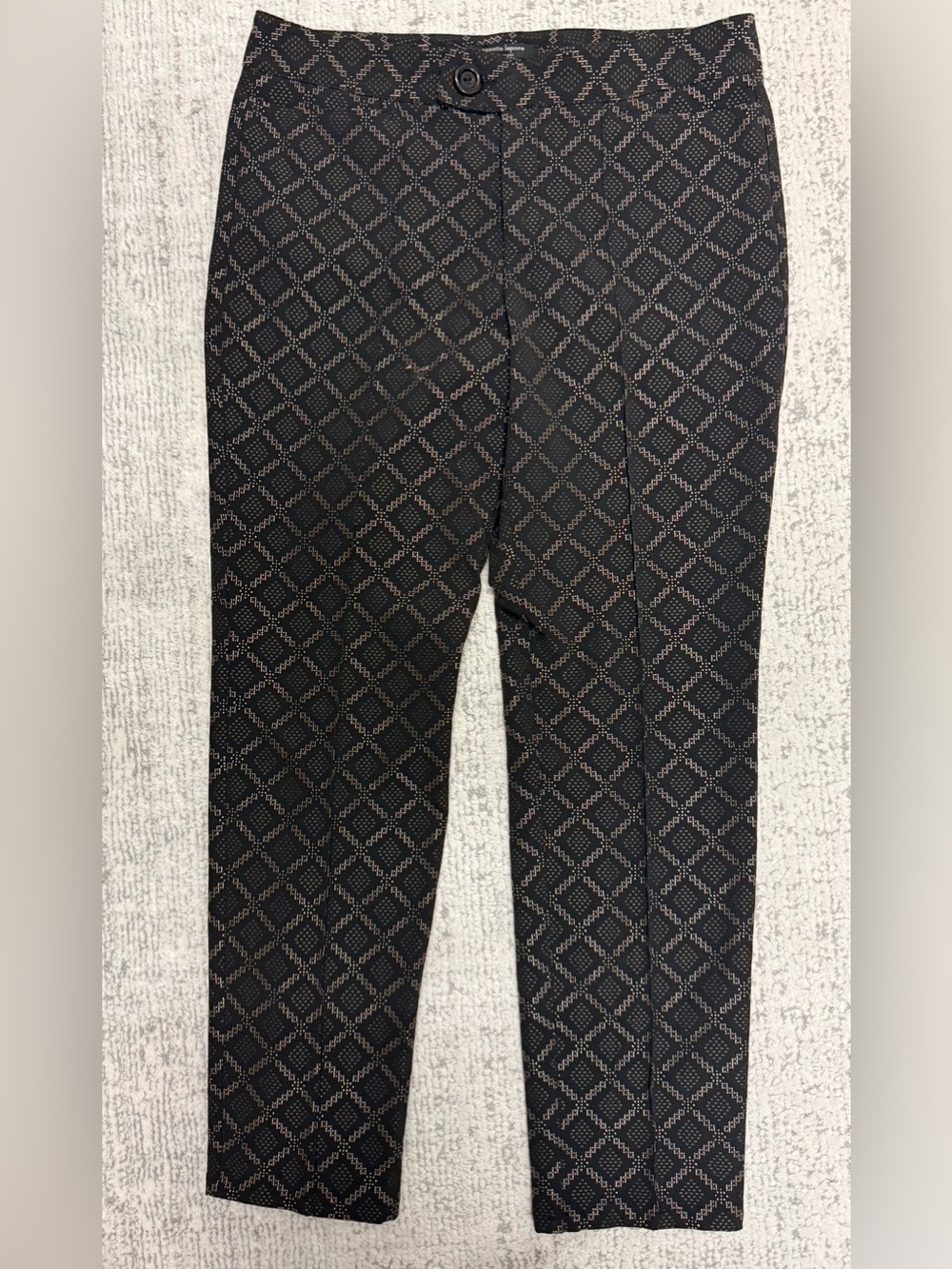 Black Geometric Print Women’s Dress Pants